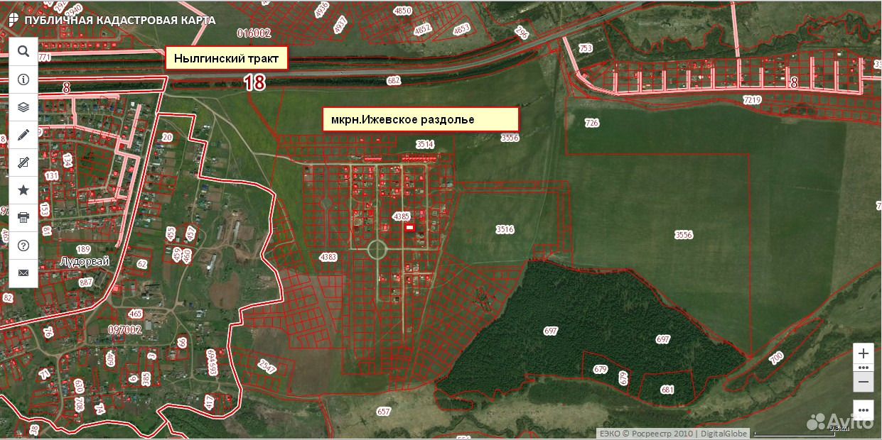 Публичная кадастровая карта удмуртской