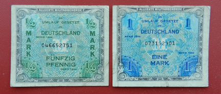 Германия 1/2(50 пфеннигов) и 1 марка 1944