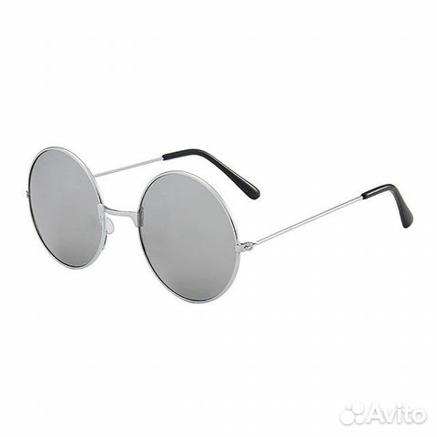 Солнечные очки круглые с хромированной оправой