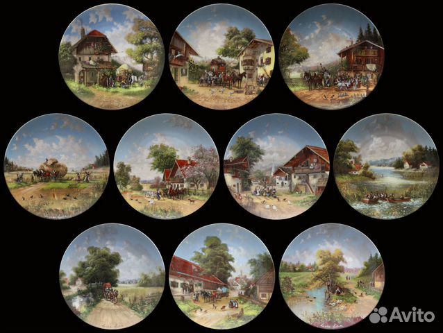 Деревенская жизнь серия настенных тарелок bradex