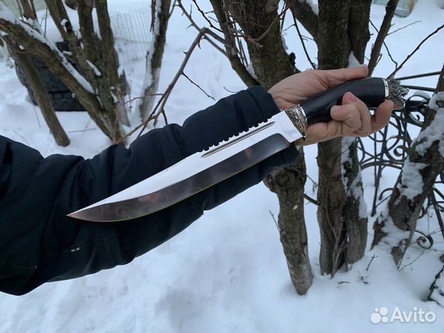 Нож Пластунский, сталь Х12мф, рукоять черный граб