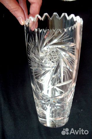 Винтажная хрустальная ваза для цветов Bohemia 70-е