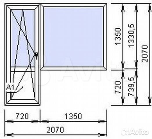 Балконный блок 2070*2070мм