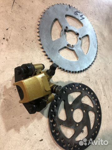 Мини тормозной суппорт, диск и звезда ведомая увел