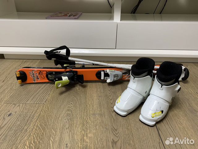 Горные лыжи детские 92 с ботинками 17,5