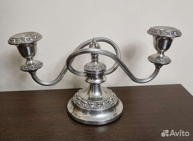Подсвечник, канделябр, серебрение, Англия, 80е