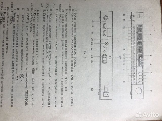 Радиотехника тюнер Е-7111стерео паспорт схема