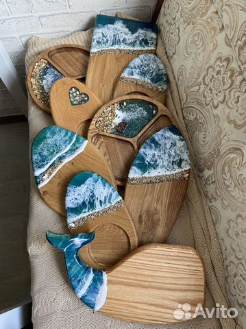 Сервировочная доска с эпоксидной смолой