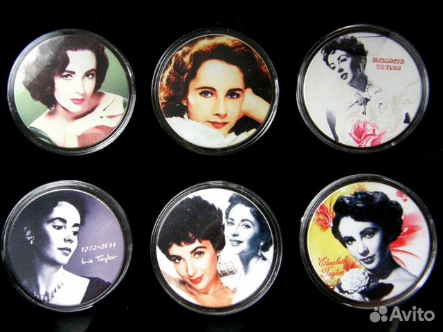 Элизабет Тейлор комплект из 6 монет Элизабет Тейлор комплект из 6 монет