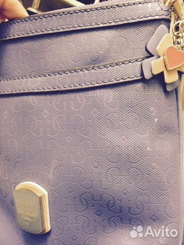 Сумка новая кожаная guess USA сиреневая