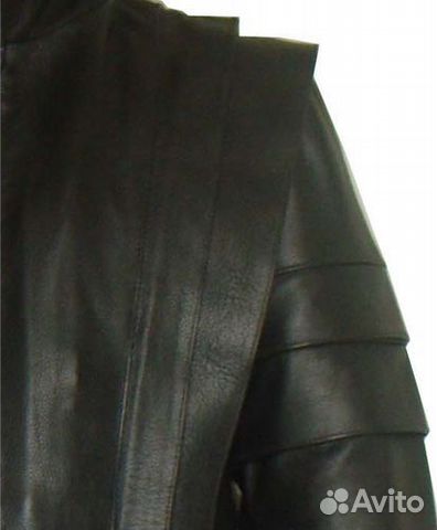 Плащ кожаный длинный на молнии M906