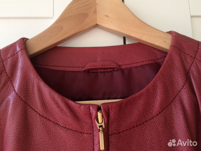 Куртка кожаная цвет фуксия (пурпурный). Торг