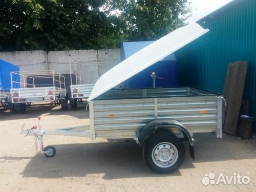 Прицеп с пластиковой крышкой, кузов 1,85 х 1,23 м