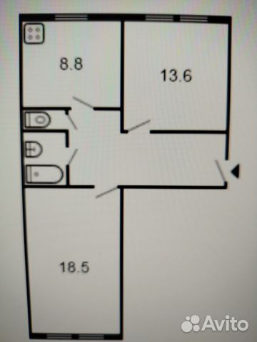 

2-к. квартира, 49 м², 3 кровати