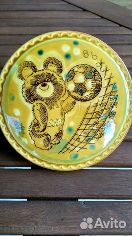 Олимпийский мишка 1980, настенная тарелка