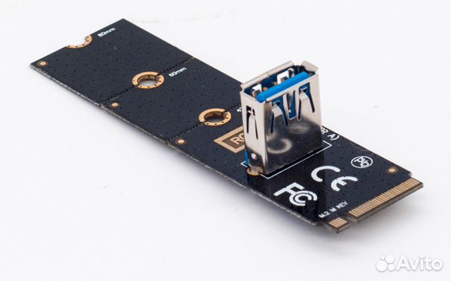 Переходник M2 на PCI-E USB 3.0 Райзер Переходник M2 на PCI-E USB 3.0 Райзер