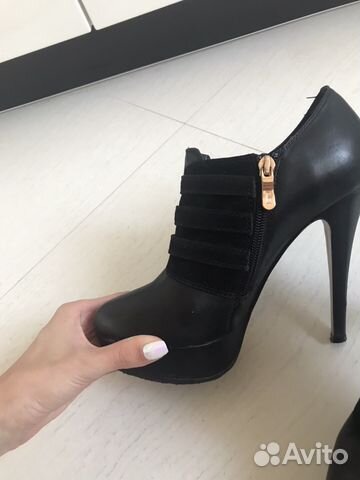 Ботильоны черные/полусапожки/осенняя обувь