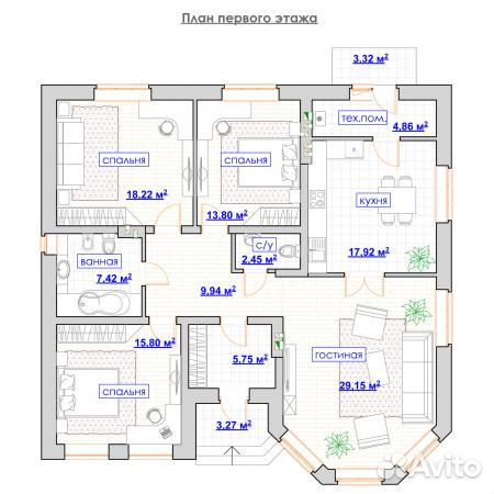 Коттедж 130 м² на участке 8 сот.