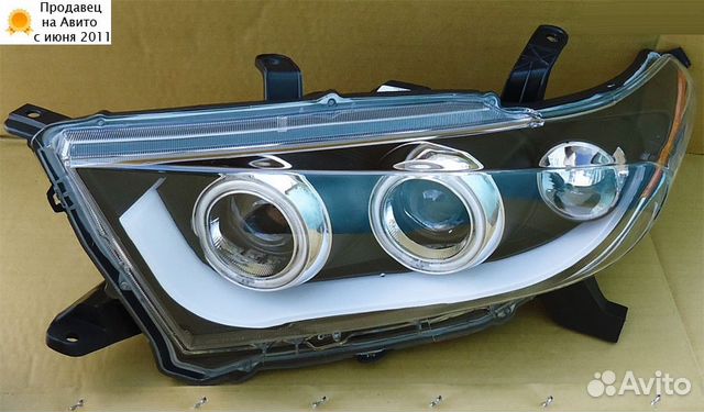 Toyota Highlander фары тюнинг Angel Eyes 2010-2013 Toyota Highlander фары тюнинг Angel Eyes 2010-2013