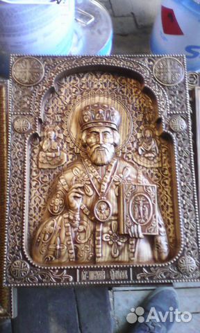 Икона резная рельефная