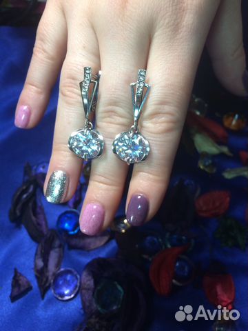 Серьги с кристаллами Swarovski