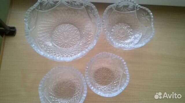 Комплект хрустальных салатников 4 шт