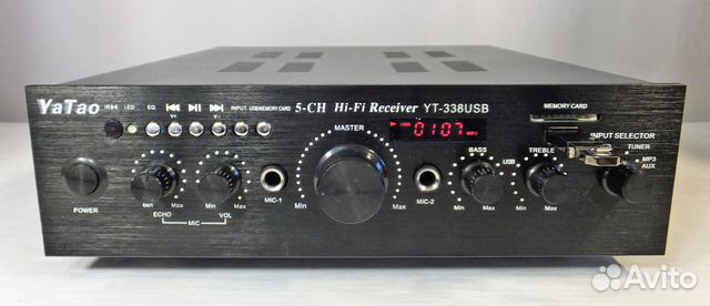 YT-338USB усилитель 100Вт,Bluetooth,2xMIC,5CH,USB YT-338USB усилитель 100Вт,Bluetooth,2xMIC,5CH,USB