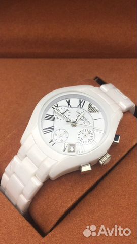 Часы Armani керамика белые