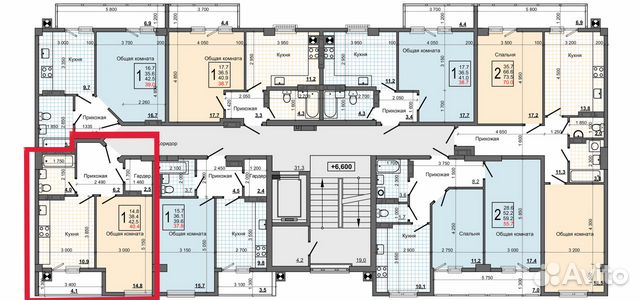 1-к квартира, 40.5 м², 7/9 эт.