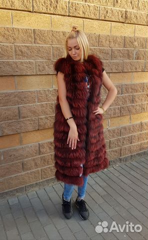 Жилетка чернобурка/жилетка натуральный мех/новая