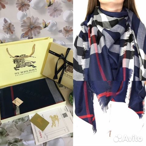 Шарф Burberry Бербери Платок Палантин в клетку