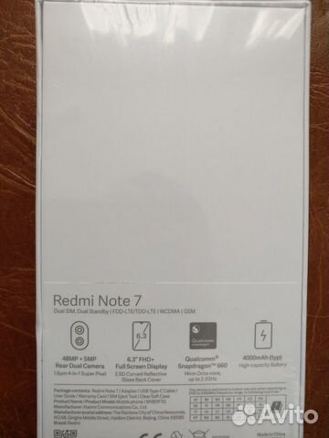 Xiaomi Redmi note 7 4гб/64гб, новые, чёрные