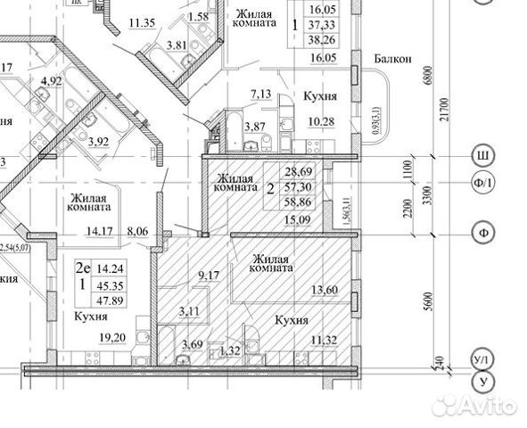 2-к квартира, 58.9 м², 4/12 эт.