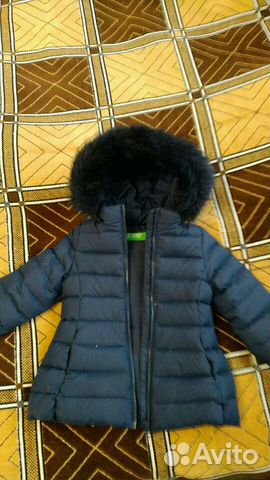 Нарядный, теплый пуховик Benetton и теплый свитер