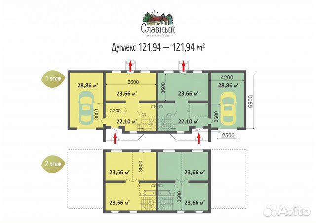 Таунхаус 121.9 м² на участке 3 сот.