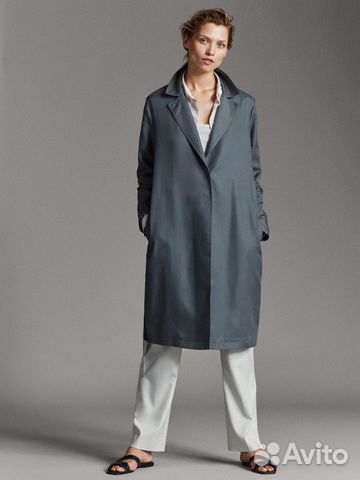 Тренч плащ из лиоцелла с поясом Massimo Dutti