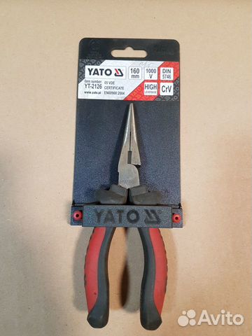 Утконосы 160 мм, 1000V, прямые, CrV, Yato Утконосы 160 мм, 1000V, прямые, CrV, Yato