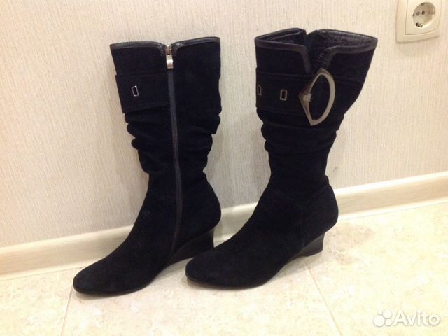 Сапоги 40р демисезон натуральная замша