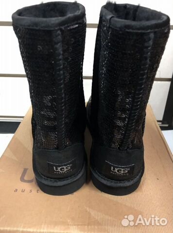 UGG угги, черные с пайетками
