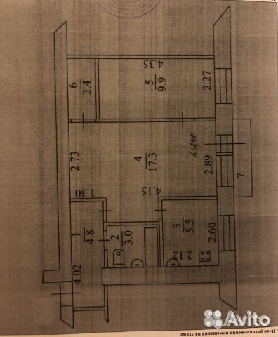 2-к квартира, 43 м², 2/5 эт.