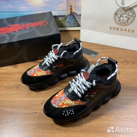 Кроссовки Versace Chain Reaction Black&Red Кроссовки Versace Chain Reaction Black&Red