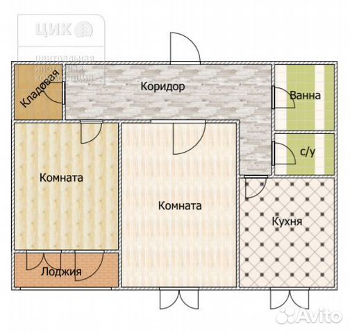 2-к квартира, 52.6 м², 4/9 эт. 2-к квартира, 52.6 м², 4/9 эт.