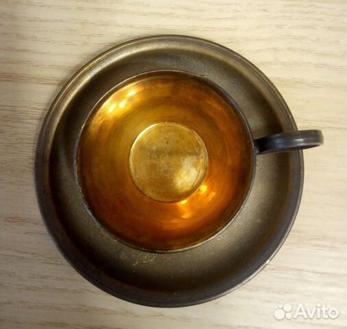 Чашка кофейная с блюдцем мельхиор