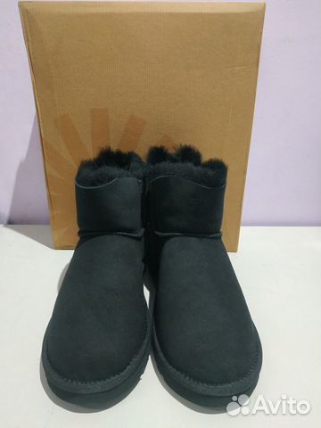 UGG Mini Bailey Button мини черные с пуговкой UGG Mini Bailey Button мини черные с пуговкой