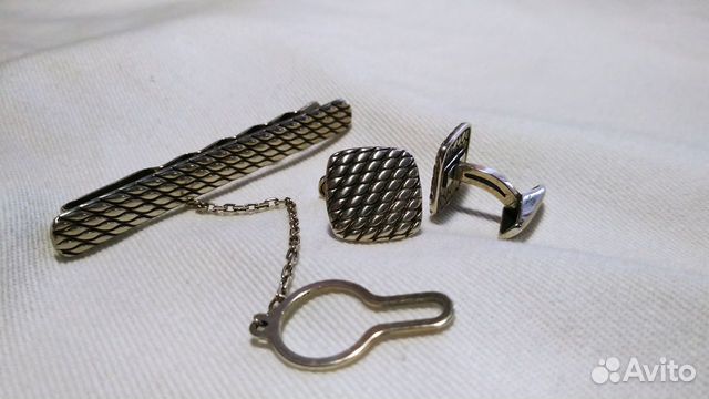 Запонки,зажим для галстука серебряные новые Запонки,зажим для галстука серебряные новые