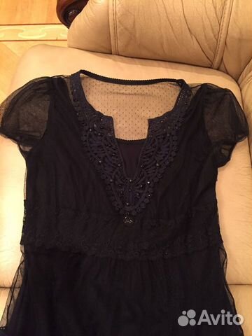 Черное платье с вышивкой Liu Jo 44 размер