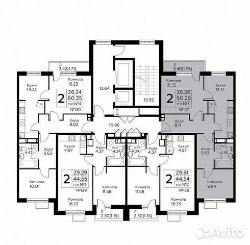 2-к квартира, 60 м², 5/12 эт.