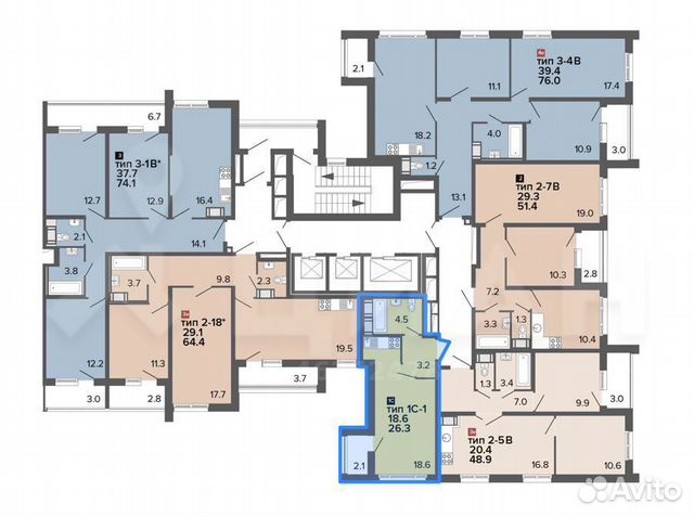 Студия, 26 м², 11/24 эт. Студия, 26 м², 11/24 эт.