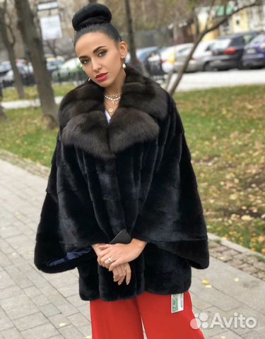Шуба из норки blacknafa с соболем Шуба из норки blacknafa с соболем