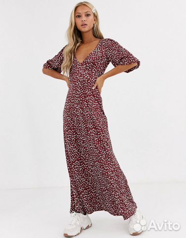 Платье в горошек макси ASOS